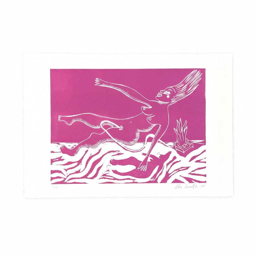 "Tiny Tears" linocut print