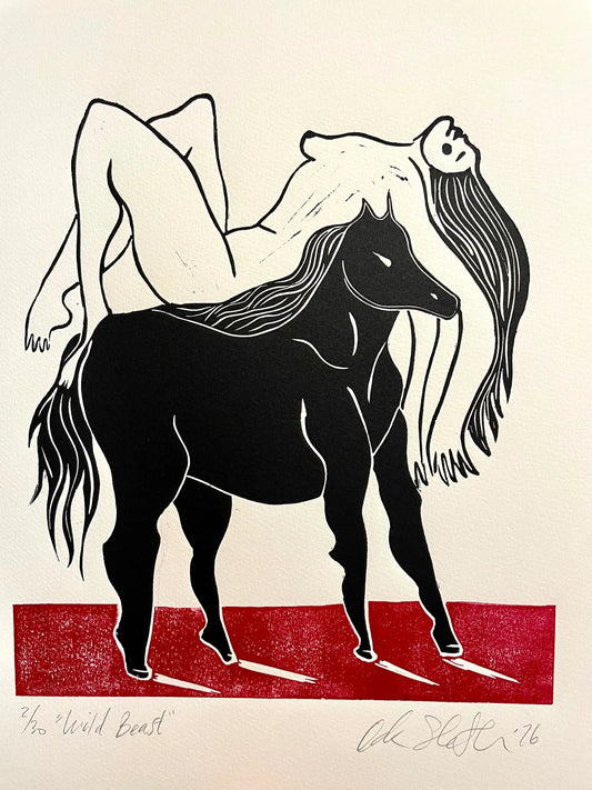 "Wild Beast" Linocut Print