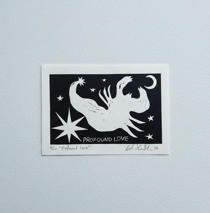 "Profound Love" linocut print