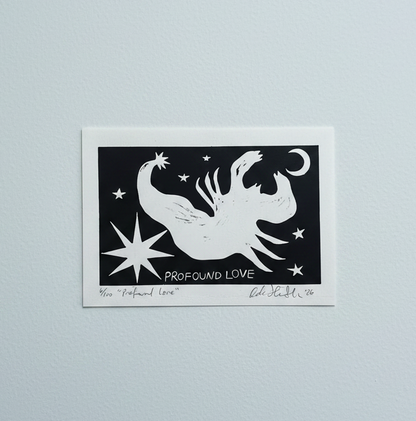"Profound Love" linocut print