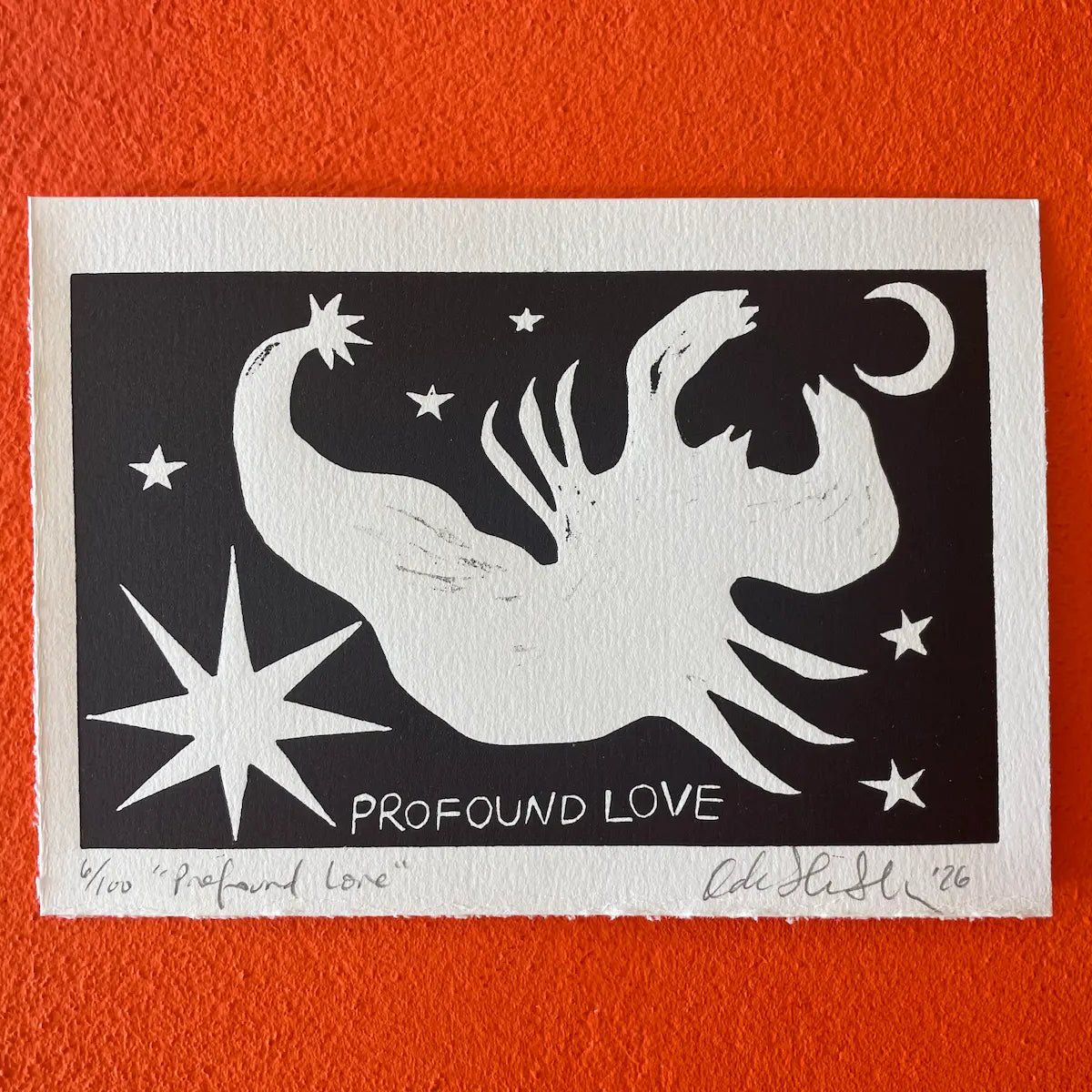 "Profound Love" linocut print