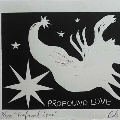 "Profound Love" linocut print